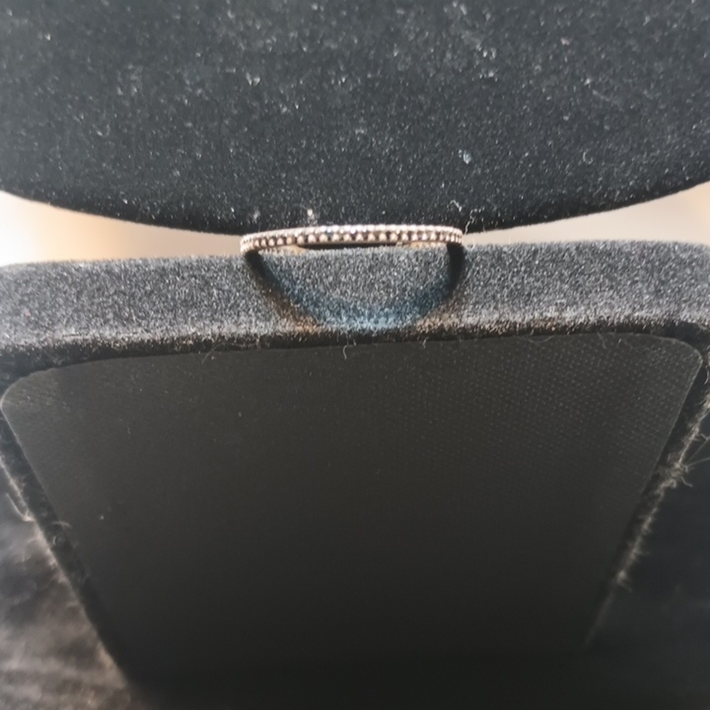 Sterling Silver And Black Spinel Ring Size 9